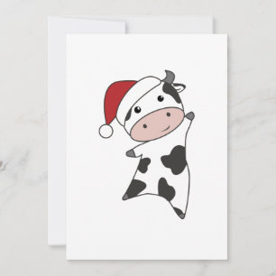Cartes Pour Fêtes Annuelles Cow Cheerful Christmas Winter Animals Cows Adult C