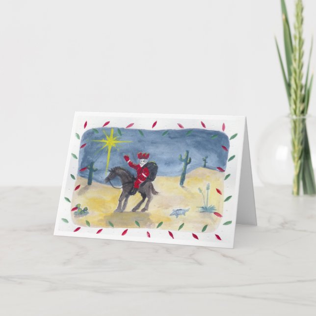 Cartes Pour Fêtes Annuelles Cowboy de Père Noël (Devant)