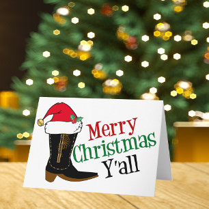 Cartes Pour Fêtes Annuelles Cowboy Joyeux Noël Yall