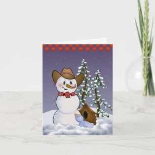 Cartes Pour Fêtes Annuelles Cowboy Snowman Blank