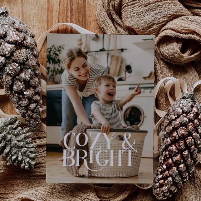 Cartes Pour Fêtes Annuelles Cozy Bright Elegant Photo  (Créateur téléchargé)