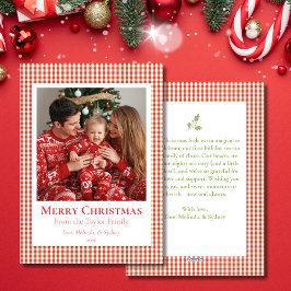 Cartes Pour Fêtes Annuelles Cozy Gingham Christmas Card – Personalized Photo