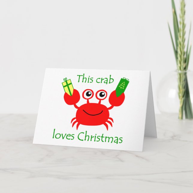 Cartes Pour Fêtes Annuelles Crabe de Noël (Devant)