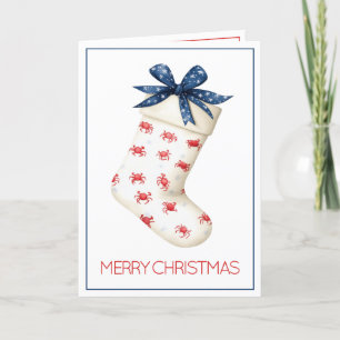 Cartes Pour Fêtes Annuelles Crabe rouge côtier Prise de Noël