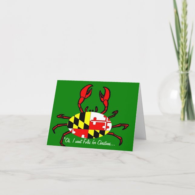 Cartes Pour Fêtes Annuelles Crabes de Noël du Maryland (Devant)