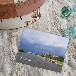 Cartes Pour Fêtes Annuelles Cracovie Wawel Château Vistula Rivière Europe Polo
