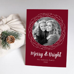 Cartes Pour Fêtes Annuelles Cranberry Merry et Bright Photo
