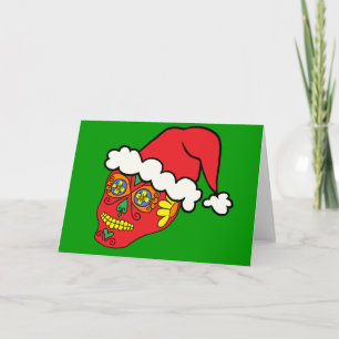 Cartes Pour Fêtes Annuelles Crâne à sucre Père Noël