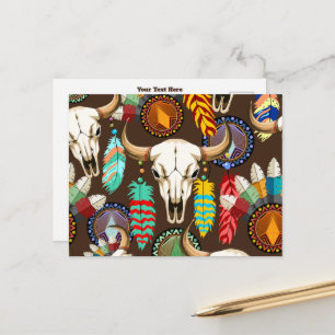 Cartes Pour Fêtes Annuelles Crâne de buffle emblème amérindien