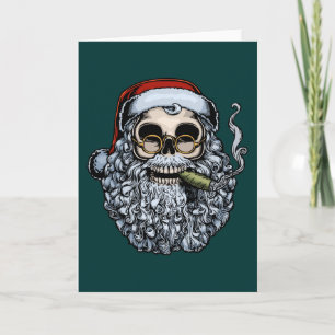 Cartes Pour Fêtes Annuelles Crâne de Smokin Père Noël