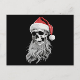 Cartes Pour Fêtes Annuelles Crâne de squelette Noël Épouvantable Barbe de Père