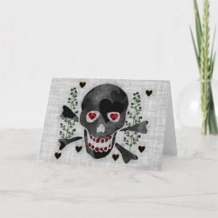 Cartes Pour Fêtes Annuelles Crâne des coeurs