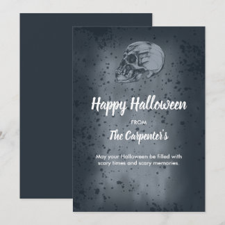 Cartes Pour Fêtes Annuelles Crâne d'Halloween effrayant