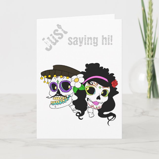 Cartes Pour Fêtes Annuelles Crâne festif mexicain (Devant)