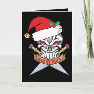 Cartes Pour Fêtes Annuelles Crâne pirate Père Noël anti-Noël