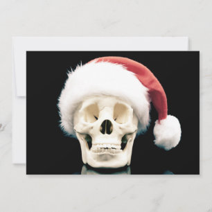 Cartes Pour Fêtes Annuelles Crâne portant un chapeau santa