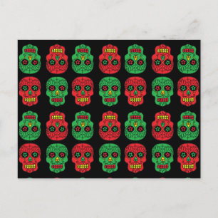 Cartes Pour Fêtes Annuelles Crânes à sucre Xmas Père Noël personnalisables