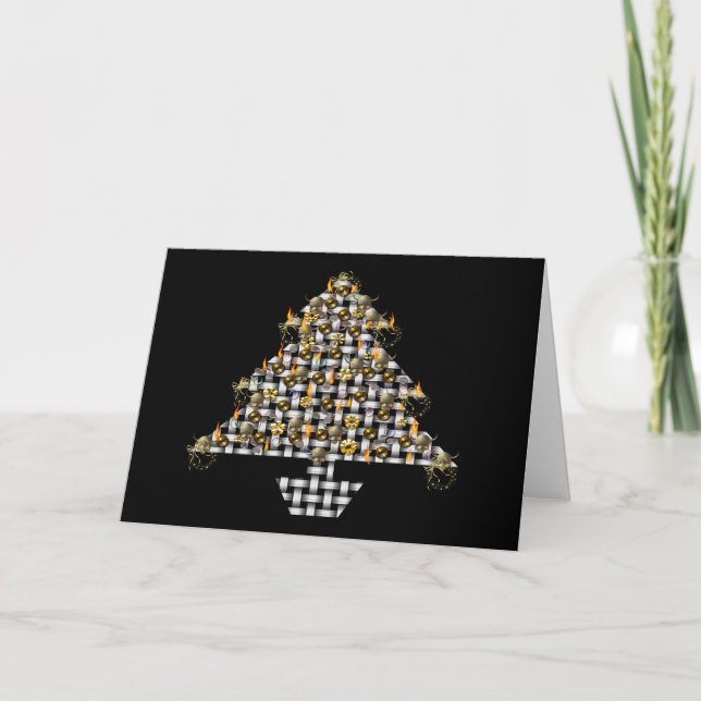 Cartes Pour Fêtes Annuelles Crânes et arbre en métal (Devant)
