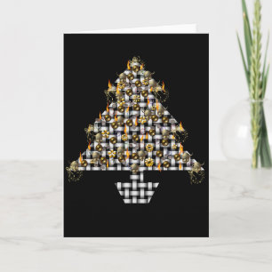 Cartes Pour Fêtes Annuelles Crânes et arbre en métal