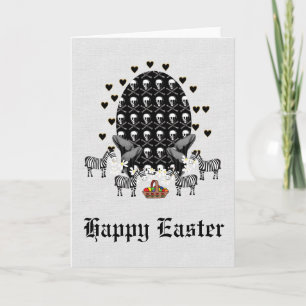 Cartes Pour Fêtes Annuelles Crânes et zèbres Oeuf de Pâques