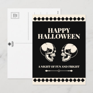 Cartes Pour Fêtes Annuelles Crânes riants d'Halloween amusement et effroi