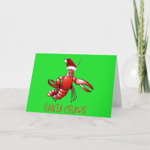 Cartes Pour Fêtes Annuelles Crawdad de Père Noël (jabots de Père Noël)