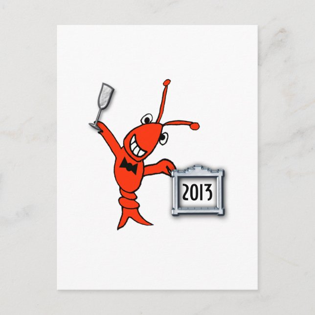 Cartes Pour Fêtes Annuelles Crawfish Lobster 2013 (Devant)