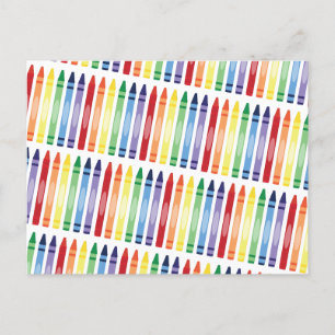 Cartes Pour Fêtes Annuelles Crayons arc-en-ciel colorés Motif