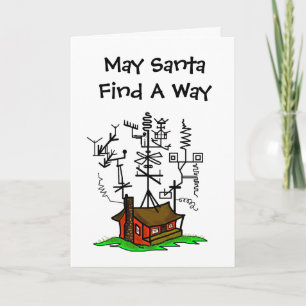 Cartes Pour Fêtes Annuelles Crazy Antenna Ham Radio House