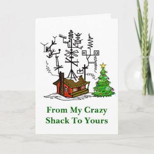 Cartes Pour Fêtes Annuelles Crazy Antenne House Ham Radio Christmas Card
