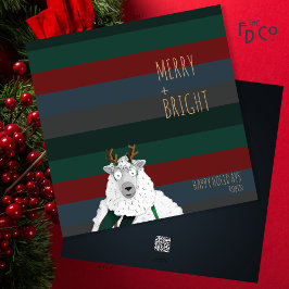 Cartes Pour Fêtes Annuelles Crazy mite "Joyeux + Lumineux" Mouton