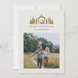 Cartes Pour Fêtes Annuelles Crèche Élégante 4 Collage de Photos Noël