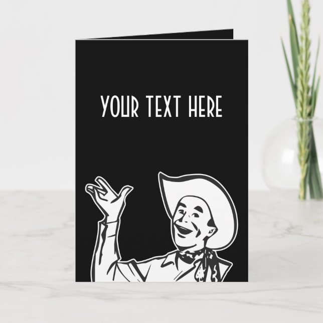 CARTES POUR FÊTES ANNUELLES CRÉEZ VOS PROPRES CADEAUX DE COWBOY RETRO (Devant)