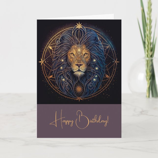 Cartes Pour Fêtes Annuelles Créez votre propre Astrologie Mystique Leo Zodiac (Devant)