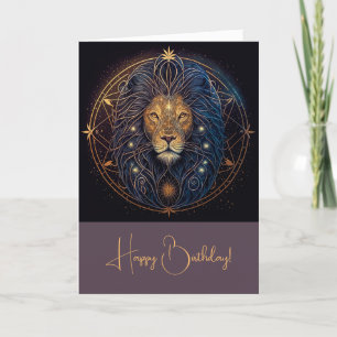 Cartes Pour Fêtes Annuelles Créez votre propre Astrologie Mystique Leo Zodiac