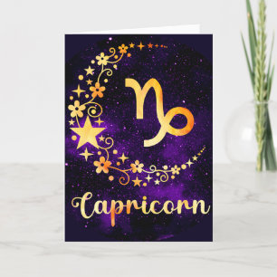 Cartes Pour Fêtes Annuelles Créez votre propre cépricorne céleste violet