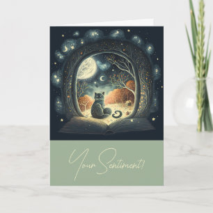 Cartes Pour Fêtes Annuelles Créez votre propre chat noir mystique étoilé