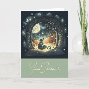 Cartes Pour Fêtes Annuelles Créez votre propre chat noir mystique étoilé
