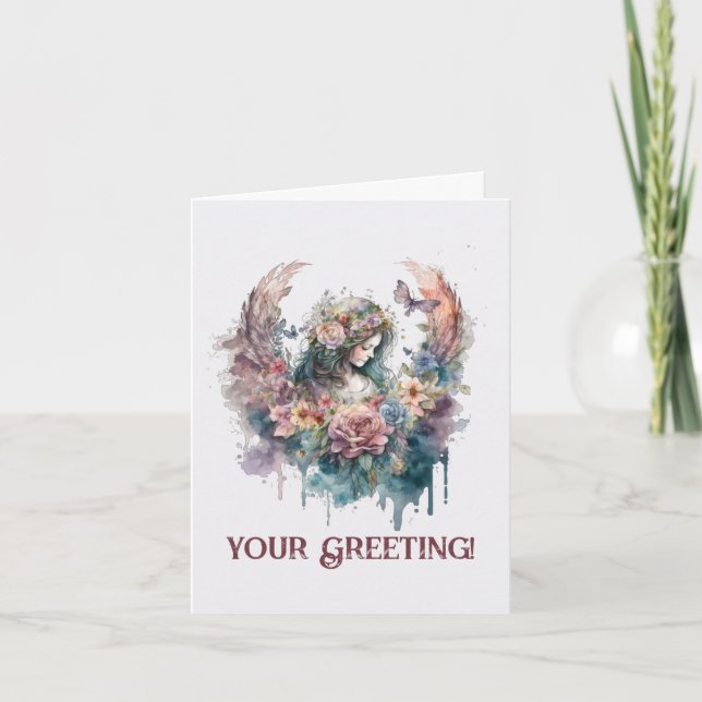 Cartes Pour Fêtes Annuelles Créez votre propre grunge romantique Ange de Noël (Devant)