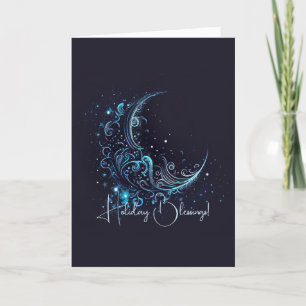 Cartes Pour Fêtes Annuelles Créez votre propre lune mystique bleu et argent