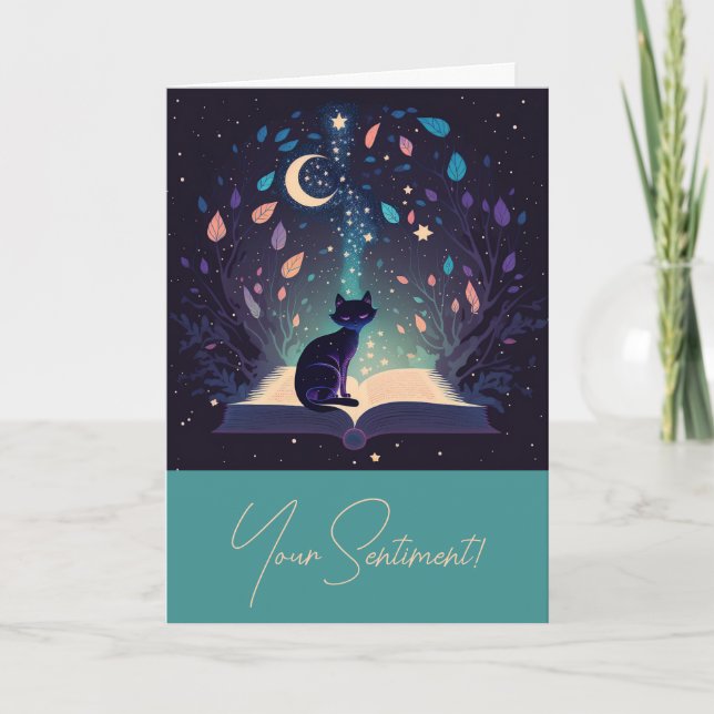 Cartes Pour Fêtes Annuelles Créez votre propre magie mystique de chat noir (Devant)