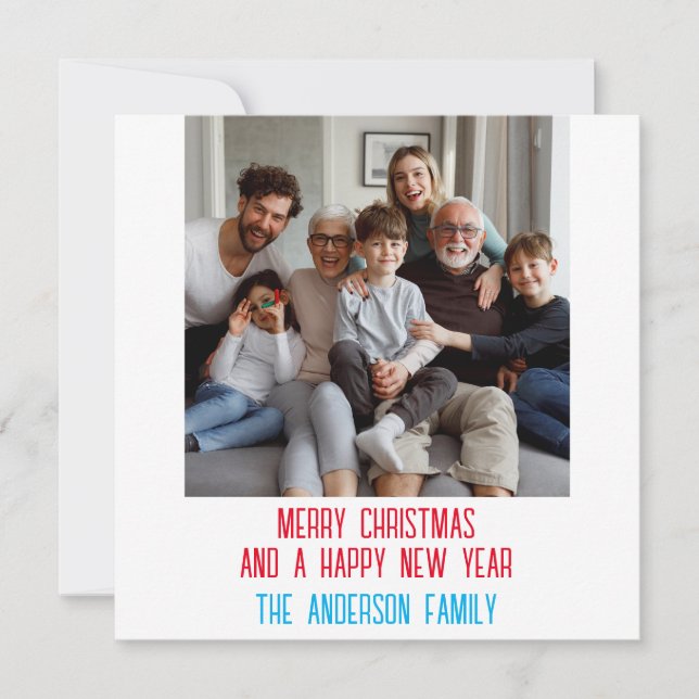 Cartes Pour Fêtes Annuelles Créez votre propre photo de famille (Devant)