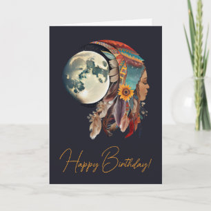 Cartes Pour Fêtes Annuelles Créez votre propre Pleine lune spirituelle Boho