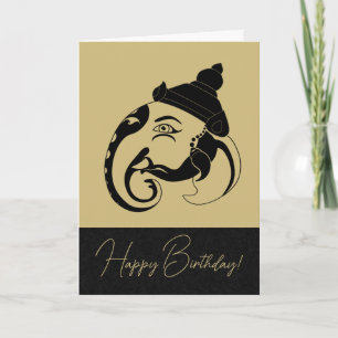 Cartes Pour Fêtes Annuelles Créez votre propre profil Black & Gold Ganesh