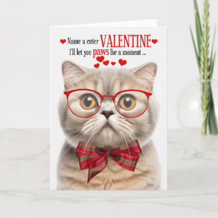 Cartes Pour Fêtes Annuelles Crème écossaise Plier Chat Humour Saint-Valentin