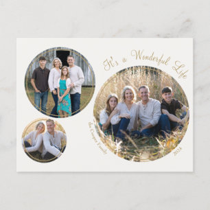 Cartes Pour Fêtes Annuelles Crème Élégante minimaliste Noël Trois photos