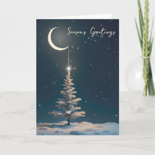 Cartes Pour Fêtes Annuelles Crescent Moon avec l'étoile de Noël
