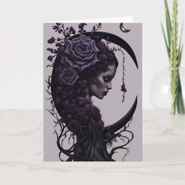 Cartes Pour Fêtes Annuelles Crescent Moon Gothique Halloween (Devant)