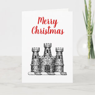 Cartes Pour Fêtes Annuelles Crête héraldique C d'emblème de château de Noël de