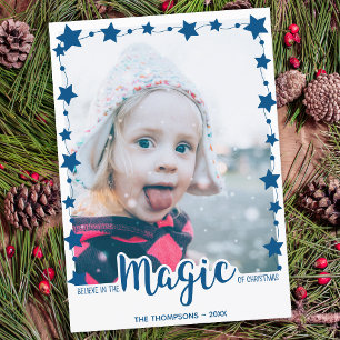 Cartes Pour Fêtes Annuelles Croire à la magie de Noël Photo personnalisée